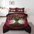 thumbnail image 2 of Erosebridal Ensemble de Couette Pleine Boho Arbre de Vie, Couette en Duvet Mandala Hippie, Rouge, Microfibre, 2 of 8