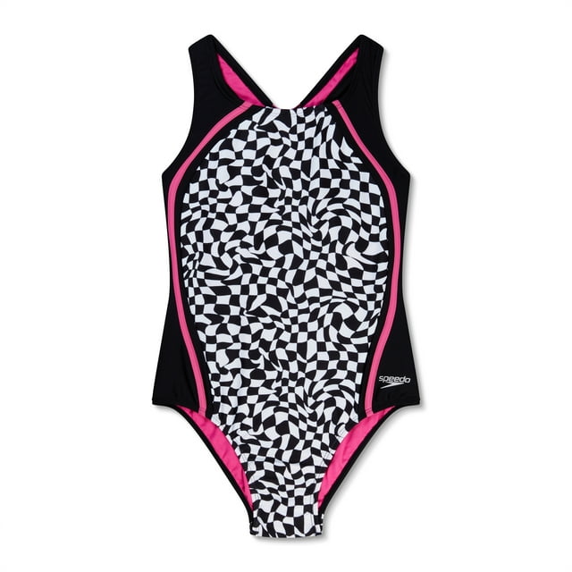 Speedo Maillot de Bain une Pièce Imprimé Sport Protection UV pour Fille - Anthracite, Taille 12