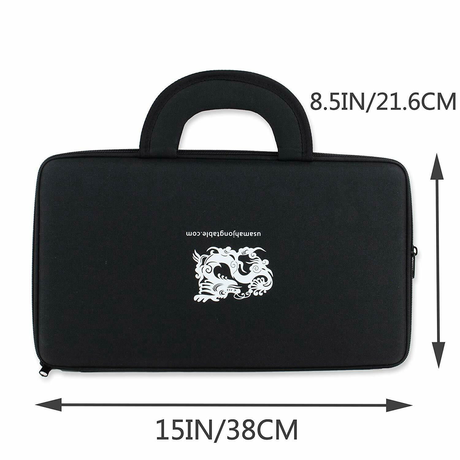 A32EVA-3 Chinese Numbered Large Acrylic Tile Mahjong Travel Set 144 Black majong