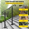 thumbnail image 5 of VEVOR Wrought Iron Handrail Stair Railing Fit 2 Steps Adjustable Hand Rail, 5 of 10