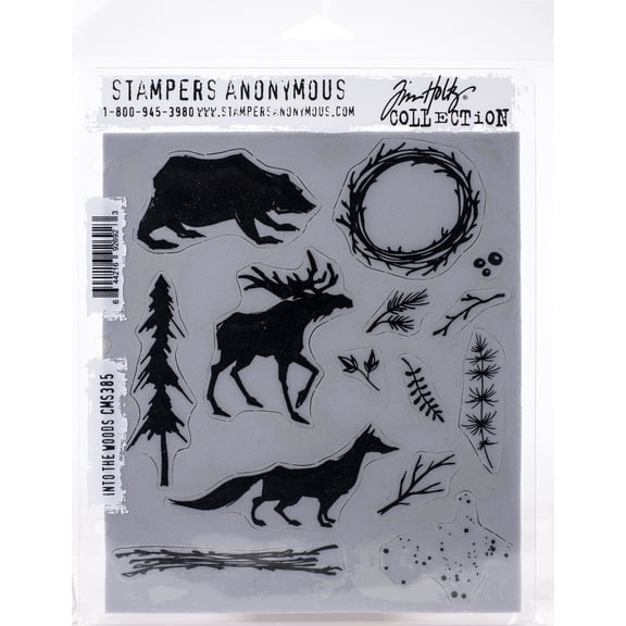 Tim Holtz Cling Stamps 7"X8.5"-Into The Woods
