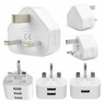 thumbnail image 2 of Mains 3 Pin Plug Adapter Wall Charger 123-port Dual Usb For Phones Tablets, 2 of 4