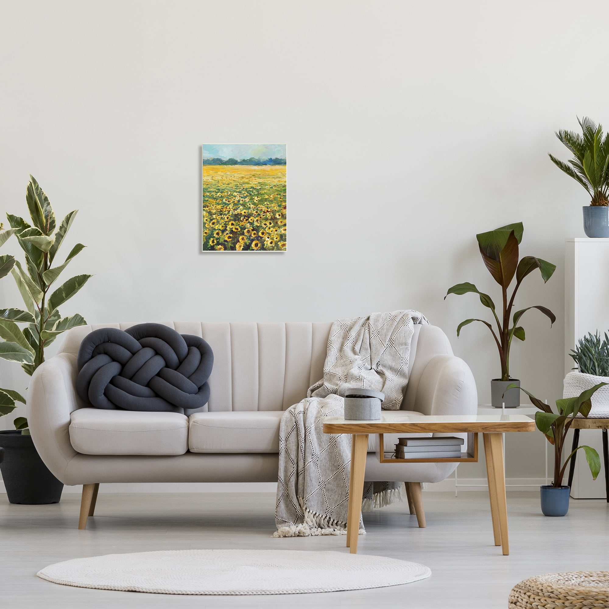 Stupell Industries Country Sunflower Field Yellow Floral Meadow Landscape, 13 x 19, Design by Allayn Stevens