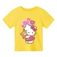 thumbnail image 4 of Camiseta de verano con estampado de Hello Kitty para niños y niñas, ropa para niños, camisetas de algodón para niños, camisetas deportivas de manga corta a la moda para edades de 3 a 14 años, camiseta, 4 of 5