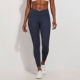 thumbnail image 5 of Hessimy No Front Seam High Waisted Workout Leggings for Women Buttery Soft Yoga Pants Gym Athletic Tights(Navy,M), 5 of 6