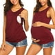 thumbnail image 2 of Camiseta de maternidad para mujer, camiseta de lactancia, camiseta de embarazo sin mangas de doble capa, 2 of 6