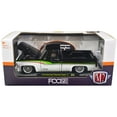 thumbnail image 3 of 1973 Chevrolet Cheyenne Super 10 Pickup Truck Black and Bright White with Stripes Ltd Ed 1/24 Diecast Model Car by M2 Machines, 3 of 3