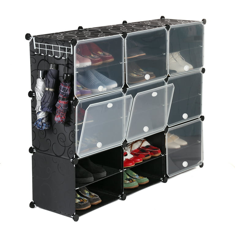 Modern 6 Layers Shoe Storage Cabinet Plastic Cupboard Organizer Dustproof