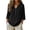19# Black, variant on Linen Tops for Women Plus Size Gauze Summer Shirts V Neck Short Sleeve Button Blouses Loose Fit Casual Dressy Tunics White 2XL