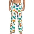 thumbnail image 2 of Kdxio Colorful Dinosaur Print Men's Sleep Pajama Pant Lounge Pants with Pockets, 2 of 8