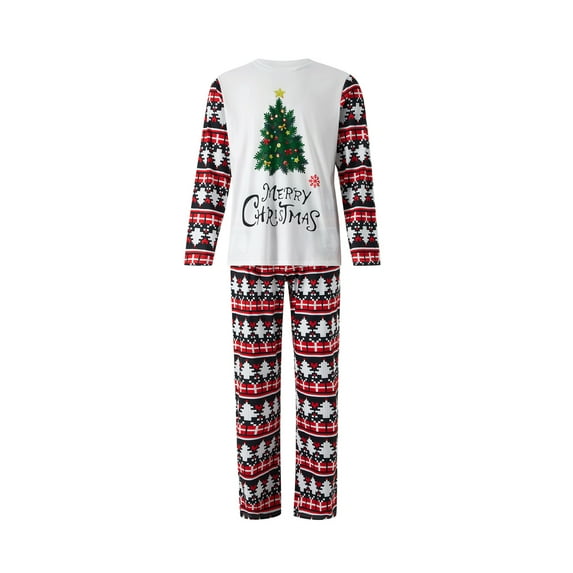 hirigin Christmas Family Matching Top and Plaid Pants Pajamas,2-Piece,Unisex