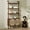 Dark Brown, variant on Nathan James Beacon 3-Shelf Bookcase with Seagrass Cabinet, Solid Wood Boho Bookshelf with Storage with Solid Wood Frame, Seagrass/Warm White