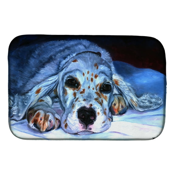 Caroline's Treasures English Setter Pup Dish Drying Mat