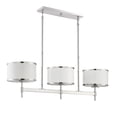 thumbnail image 2 of White with Polished Nickel Acccents Three Light Linear Chandelier from the Delphi Collection, 2 of 6