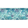 thumbnail image 3 of Paisley Floral Kitchen Curtains 2 Panels UV Protected Tier Curtains, Half Window Curtains Kitchen Tiers for Guest Room Bathroom Sink Laundry Room Basement,24"x27", 3 of 7
