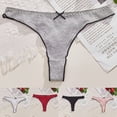 thumbnail image 6 of Bow G-string Sexy Women Underpants Thong Solid Color Briefs Underwear Lingerie, 6 of 7