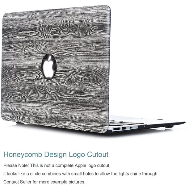Coque MacBook Air 13, coque caoutchoutée lisse YMIX [grain de bois