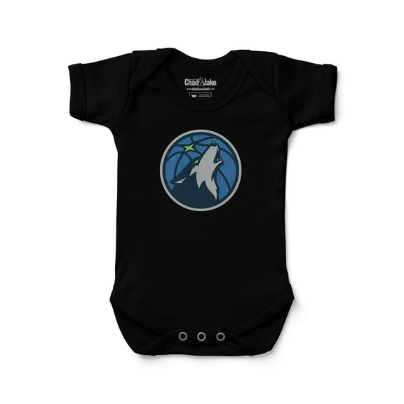 Newborn & Infant Chad & Jake Black Minnesota Timberwolves Primary Logo Bodysuit