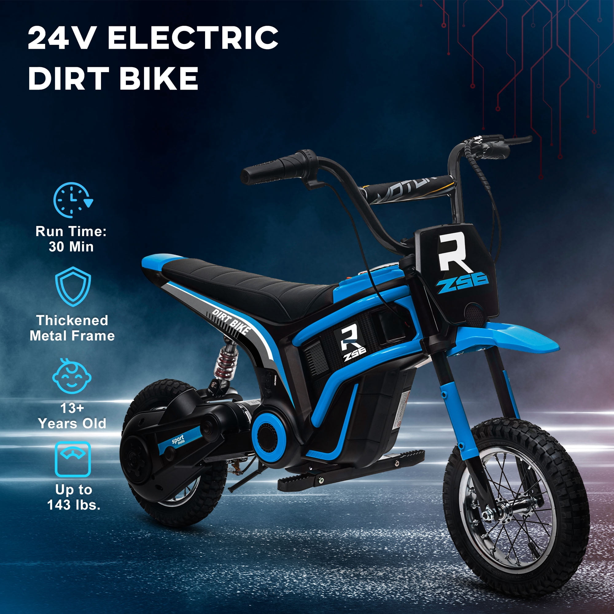 Aosom RZ56 350W Electric Powered Mini Bike, Multicolor