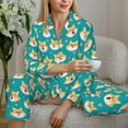 thumbnail image 6 of Uemuo Cute Shiba1 Pattern Womens Pajama Sets,PJ Set for Women,Pajamas for Women Logo,Long Sleeve Pajama Set for Women,Soft Long Sleeve Top With Pants-, 6 of 9