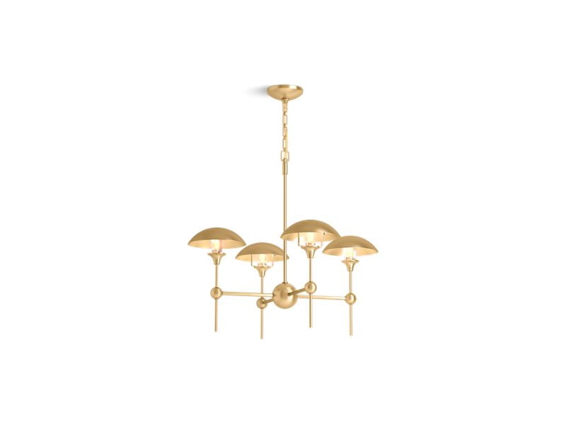 Kohler Lighting 27950-Ch04 Vorleigh 26" Wide 4 Light Adjustable Dome Chandelier - Brass
