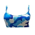 thumbnail image 3 of OKBOP Womens Tank Tops Summer Women Camouflage Print Sleeveless Tank Top Bustier Bra Vest Crop Blouse T-shirt Blue XL( US:10), 3 of 4