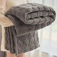 thumbnail image 4 of ZFYXGS Milk Fleece Blanket Winter Thickened Office Nap Coral Fleece Sofa Cover Blanket Shawl Small Blanket All-season Use 70x78 inches Gray, 4 of 6