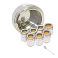 thumbnail image 3 of King International Stainless Steel Indian spice box, Indian Masala See Through Spice Shakers, masala box, steel masala dabba, Spice organizer with 7 spice containers size 8 X 8 inches.…, 3 of 6