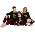 thumbnail image 2 of Sinhoon Matching Family Pajamas Sets Christmas Matching Holiday Pjs Letter Print Top and Plaid Pants Sleepwear (Men,2XL), 2 of 7