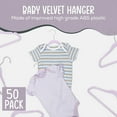 thumbnail image 2 of TechZoo 50 Pack Light Purple Baby Clothes Velvet  Hangers - Premium Non-Slip Hangers for Infant Clothing, 2 of 7