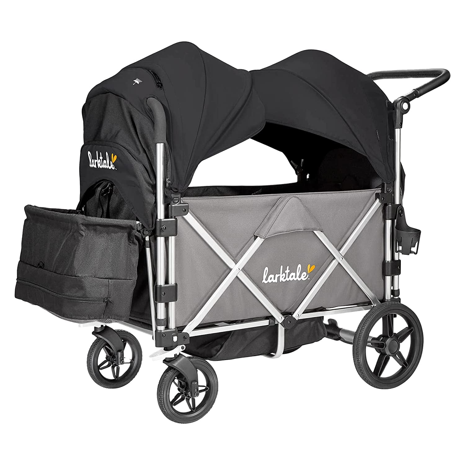 Larktale Caravan with Canopies Double Seater Collapsible Wagon, All