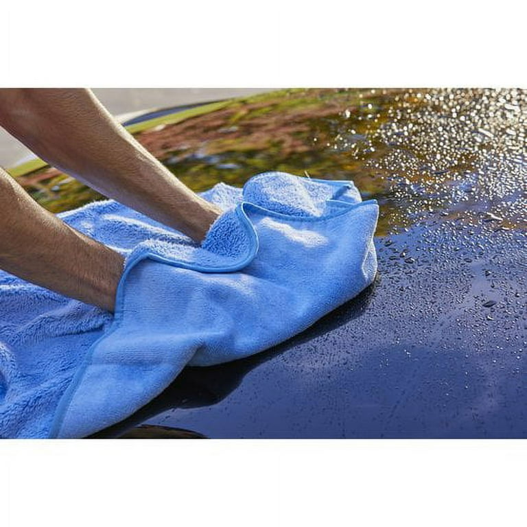 Viking Beast Microfiber Drying Towel for Car Detailing, 1000gsm, 24 inch x 24 inch, Blue/Grey