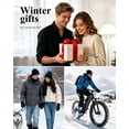 thumbnail image 6 of Vbiger Adult Winter Knitted Set, 3 Pieces Universal Warm Knitted Hat Scarf Gloves Set, Beanie Hat Circle Scarf Touchscreen Gloves Set for Men Women, Black, 6 of 7
