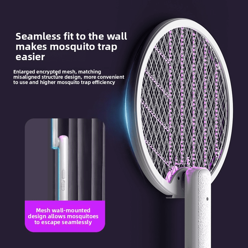 3-in-1 Electric Mosquito Zapper – 3000V Shock, USB Rechargeable, Silent Night Mode