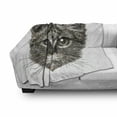 thumbnail image 3 of Animal Soft Flannel Fleece Throw Blanket, Little Cat Head Looking Innocently with Long Whiskers Sketchy Like Artwork, Cozy Plush for Indoor and Outdoor Use, 60" x 80", Grey, by Ambesonne, 3 of 6