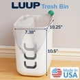 thumbnail image 2 of Bote de basura Stori Luup de plástico blanco, 9,5 L, 2,5 galones, fabricado en EE. UU., 2 of 9