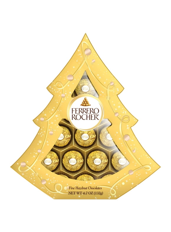 Ferrero Rocher Premium Milk Chocolate Hazelnut, Luxury Chocolate Holiday Gift, 12 Count