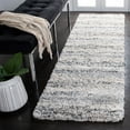 thumbnail image 3 of SAFAVIEH Fontana Danica Abstract Shag Runner Rug, Ivory/Grey, 2'3" x 8', 3 of 8