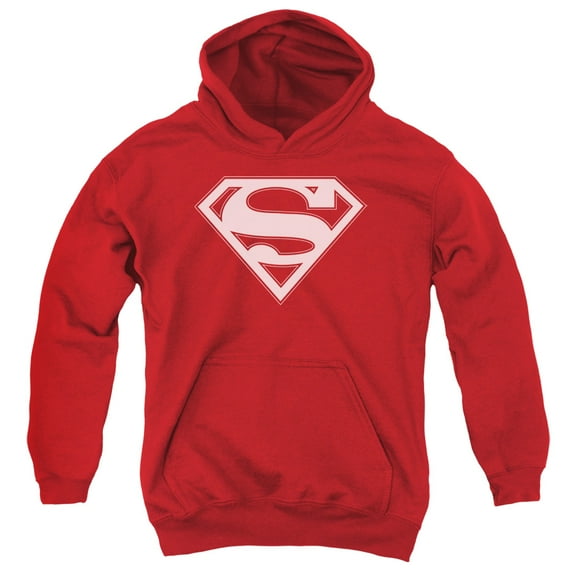 Superman - Red & White Shield - Youth Hooded Sweatshirt - Small