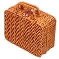 thumbnail image 1 of Bangcool Travel Makeup Case Vintage Rattan Woven Cosmetic Organizer Box Picnic Suitcase, 1 of 10