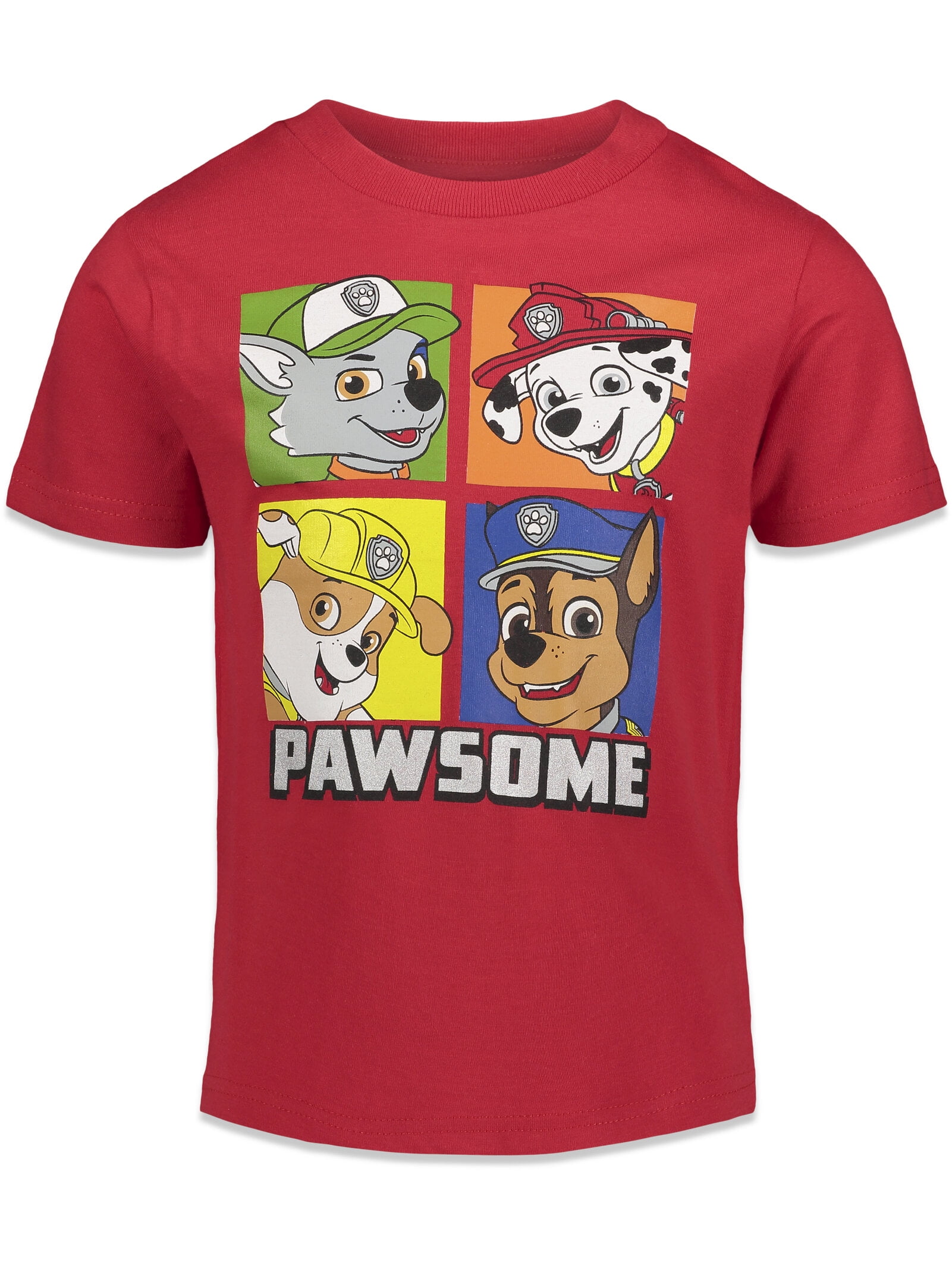 4 Patrol Big Pack T-Shirts Rubble Paw Toddler Marshall to Chase Kid