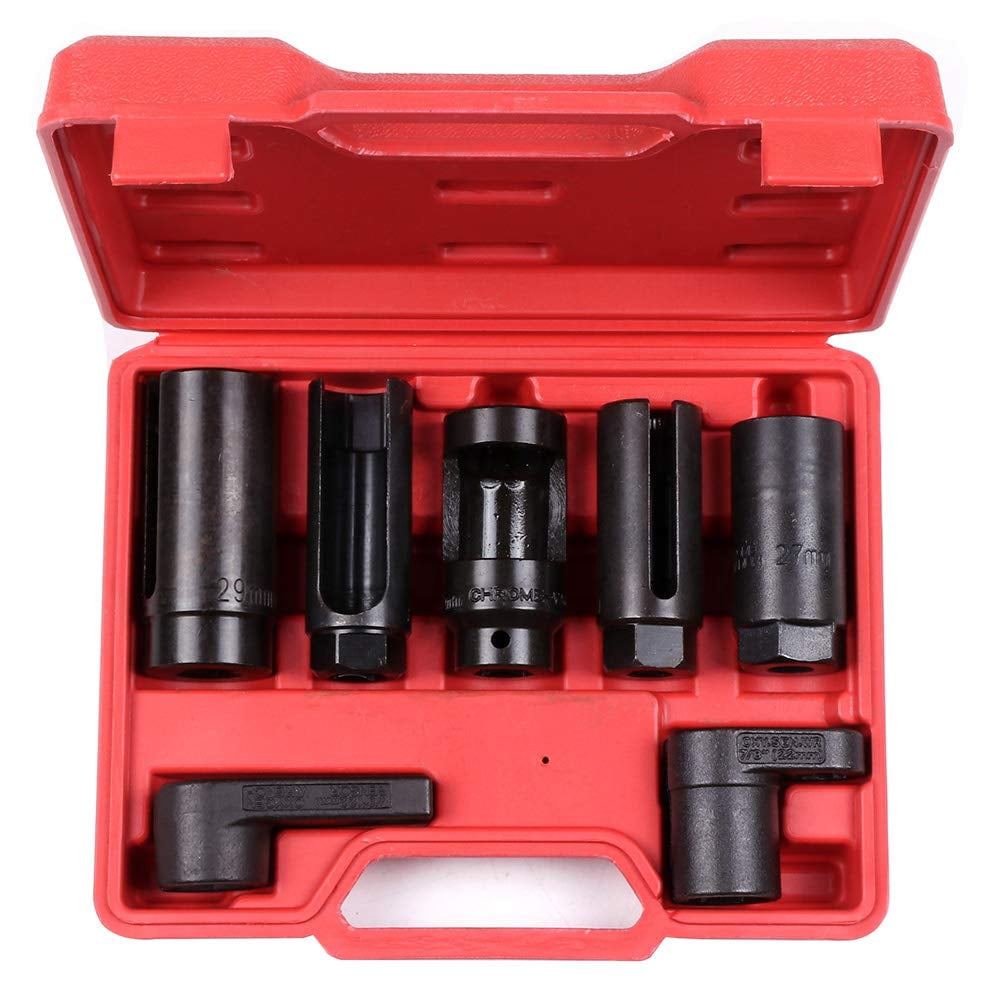 SCITOO 7pcs O2 Oxygen Sensor Oil Pressure Sending Unit Master Sensor Socket Tool Kit With Long oxygen sensor wrench socket Fit for Most Modern Vehicles