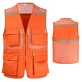 thumbnail image 6 of ZHaobin Utility Work Waistcoat for Men with Pockets and Reflective Stripes Breathable Mesh Work Vest Jacket Workwear (Red,XL-Full Chest112cm), 6 of 7