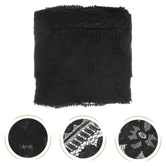 HAMPPLIES Polyamide Yarns Lace Trim Black 1 Set 3 Inch Width 197 Inch Long