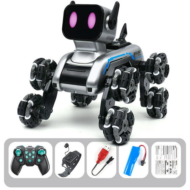 Robot inteligente RC de juguete para perros, juguetes electrónicos para mascotas, divertidos juguetes robóticos, juguete de inteligencia con música, o Controlador de reloj