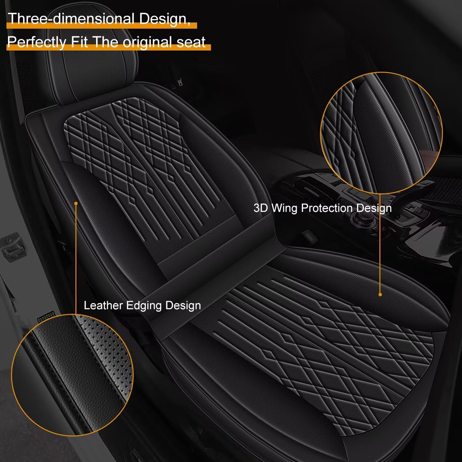 DIKSOAKR 2 Front Seat Covers Fit for Toyota Camry 2012-2024 2025 Leather Seat Covers Breathable Waterproof Vehicle Seat Cushion (2 Seat, Black)