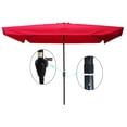 thumbnail image 4 of 10 FT Patio Outdoor Beach Umbrella, Heavy-Duty Market Umbrellas with Crank and tilt and Wind Vents for Garden Backyard Pool Shade, Red, 4 of 5