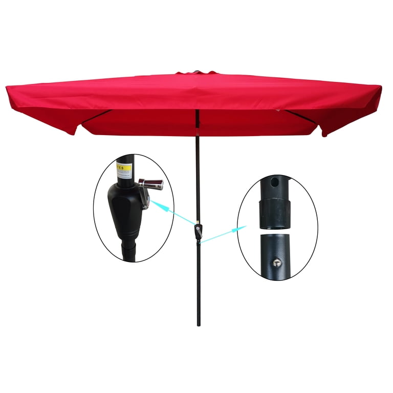 11 ft solar led lighted patio umbrella w tilt adjustment Solar Patio Umbrella w/ Light Bulbs Tilt 3-Tiered 11ft 8-Rib main image 0
