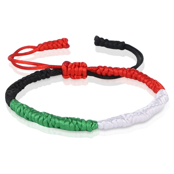 Pulsera Hilo Con Palestina Pulsera Trenzada Cuerda Roja Negra Blanca Y Verde (estilo 3)