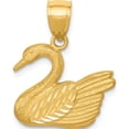 thumbnail image 1 of 14K Yellow Gold Diamond-Cut Swan Pendant (22.5 X 18.5) Made In United States c4054, 1 of 6
